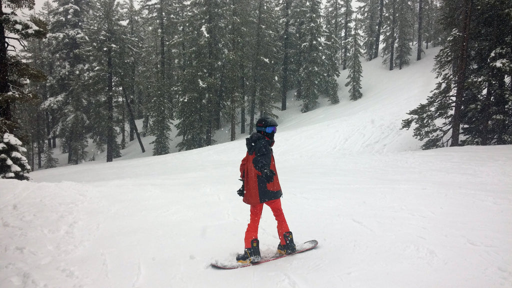 Snowboarding Mammoth with Mask