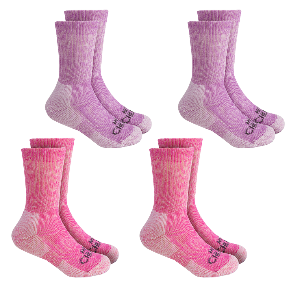 Youth Wool Trail Socks 4-pack - Pink/Purple