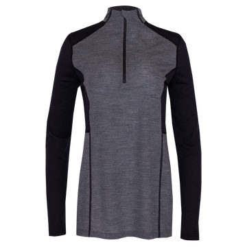 Women's Merino Zip-T#color_grey-heather-black