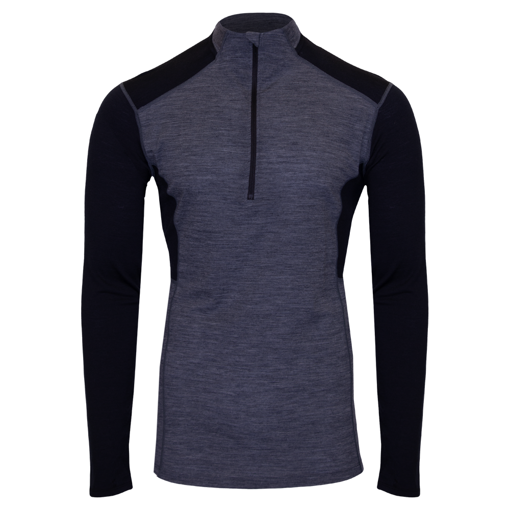 Men's Merino Zip-T#color_grey-heather-black