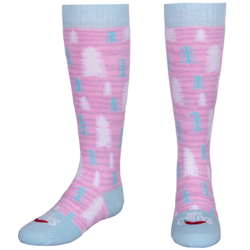 Hot Chillys Youth Mid Volume Sock - Petal Pine Tree