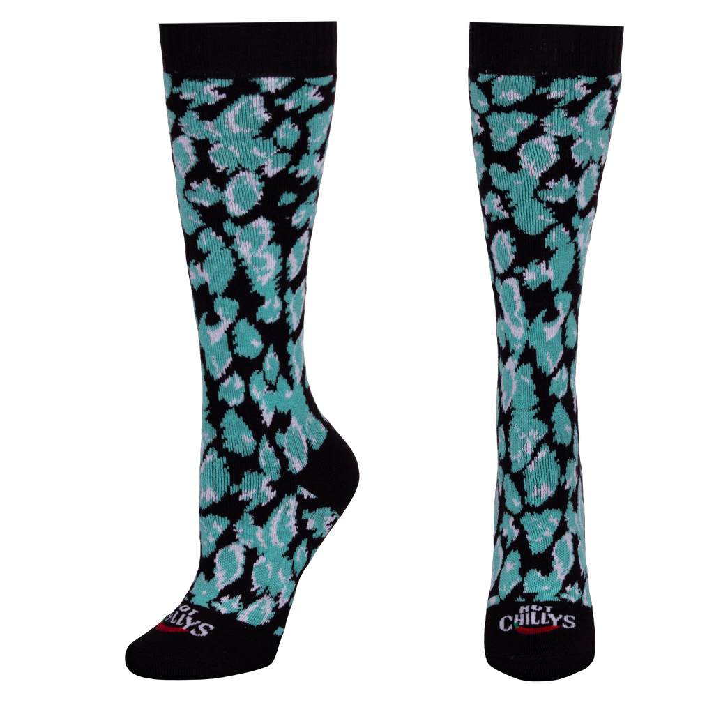 Hot Chillys Women's Mid Volume Sock - Black/Lagoon