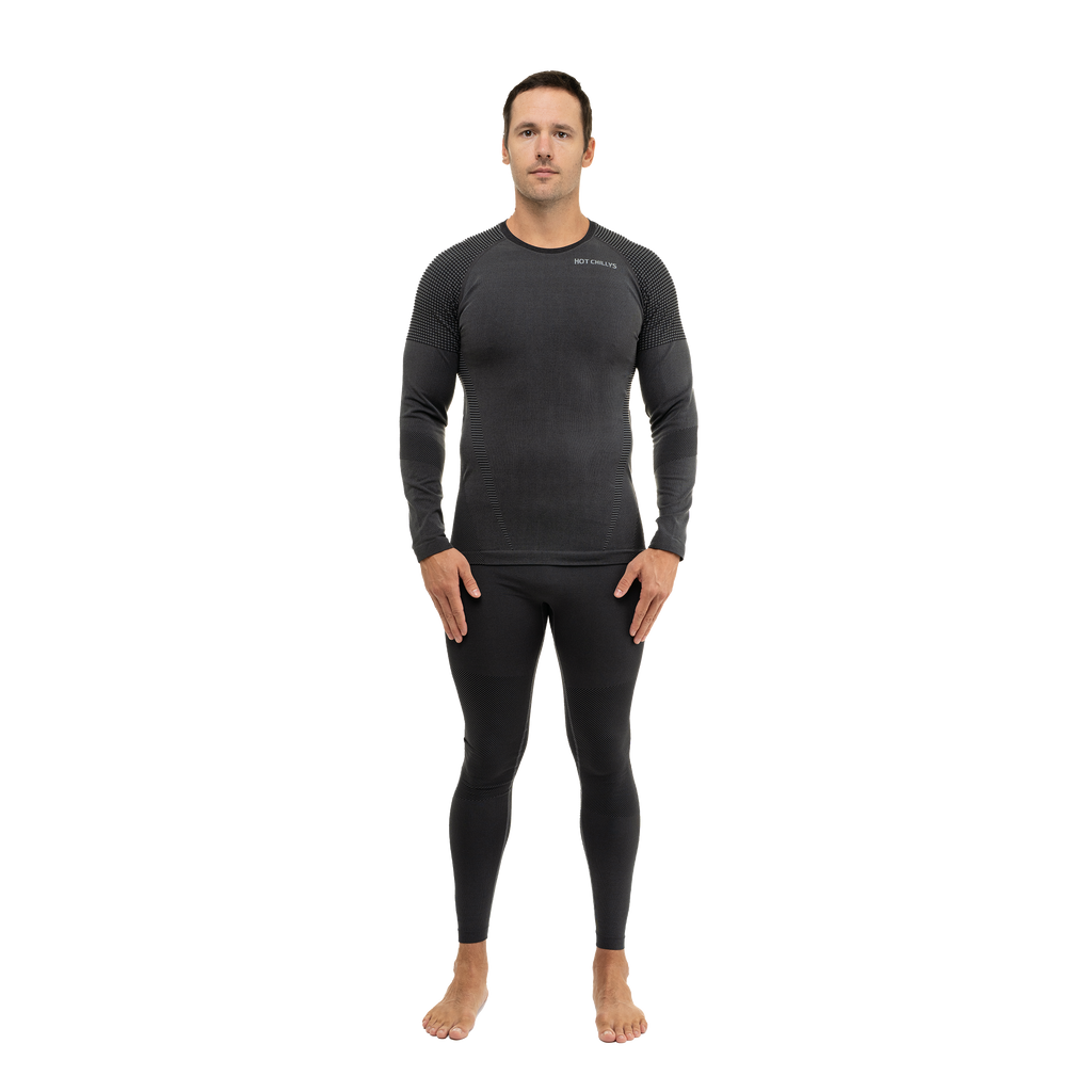 Hot Chillys Men's 3D Knit Crew - Black