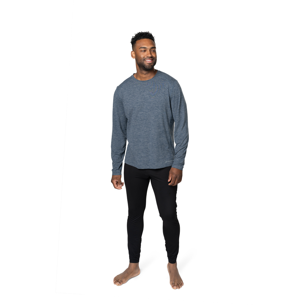 Hot Chillys Men's Clima-Tek Crewneck - Nightfall Heather