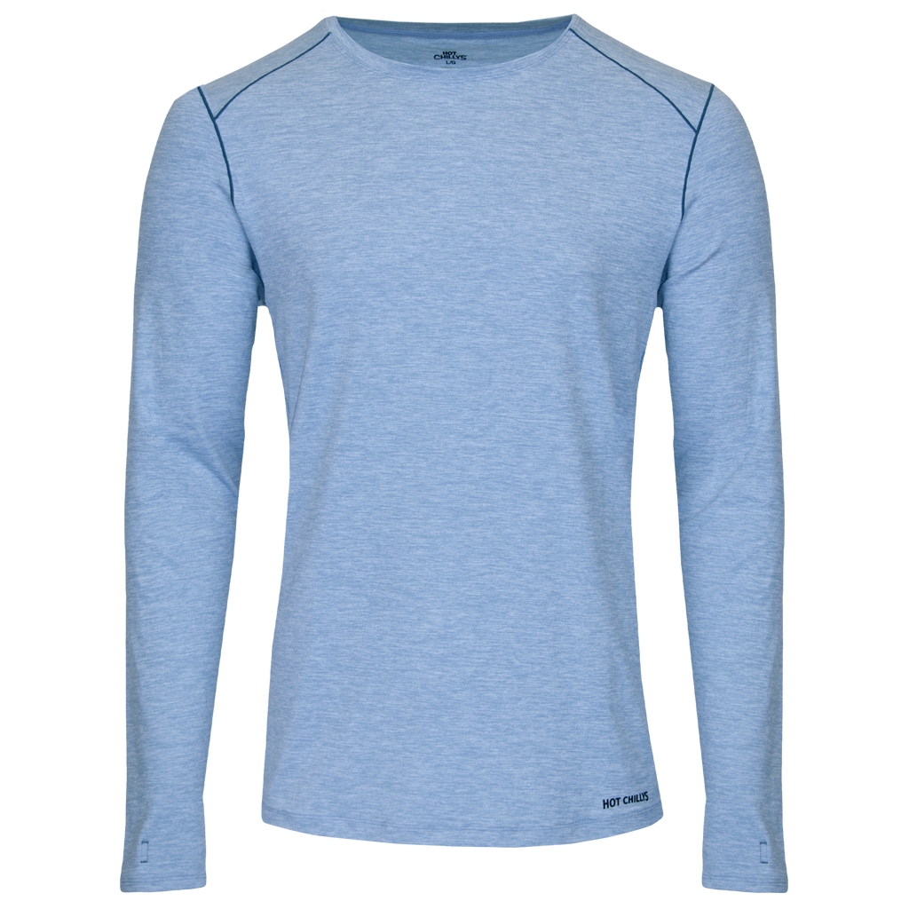 Men's Clima-Tek Crewneck - Hot Chillys#color_ashley-blue-heather