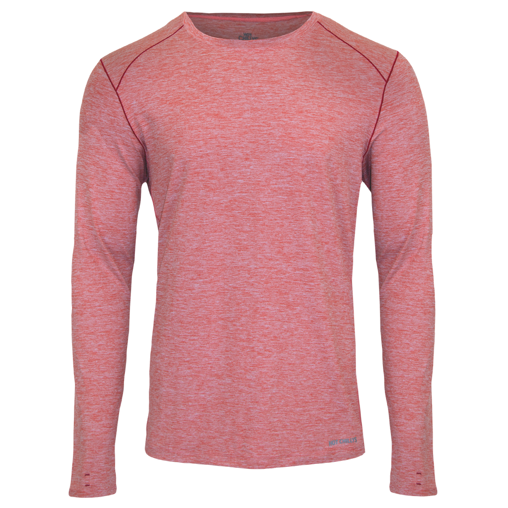 Men's Clima-Tek Crewneck - Hot Chillys#color_redwood-heather