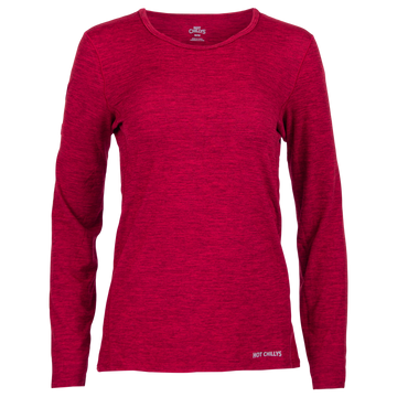 Women's Clima-Tek Crewneck - Hot Chillys#color_burgundy-heather