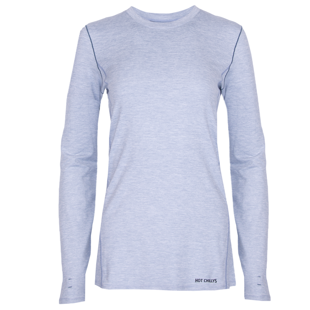 Women's Clima-Tek Crewneck - Hot Chillys#color_ashley-blue-heather