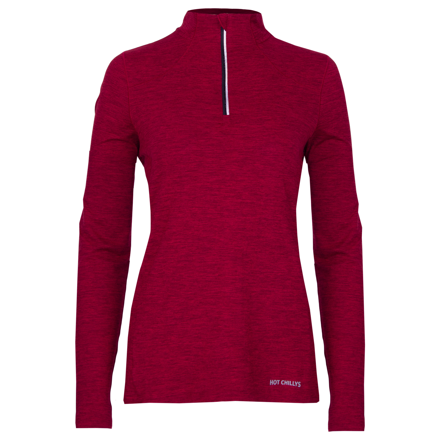 Women's Clima-Tek Zip-T - Hot Chillys#color_burgundy-heather