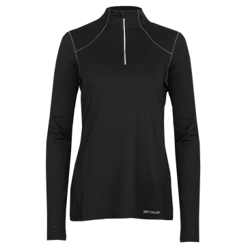 Hot Chillys Women's Clima-Tek Zip-T - Black