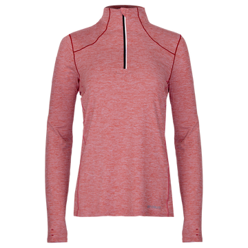 Women's Clima-Tek Zip-T - Hot Chillys#color_redwood-heather