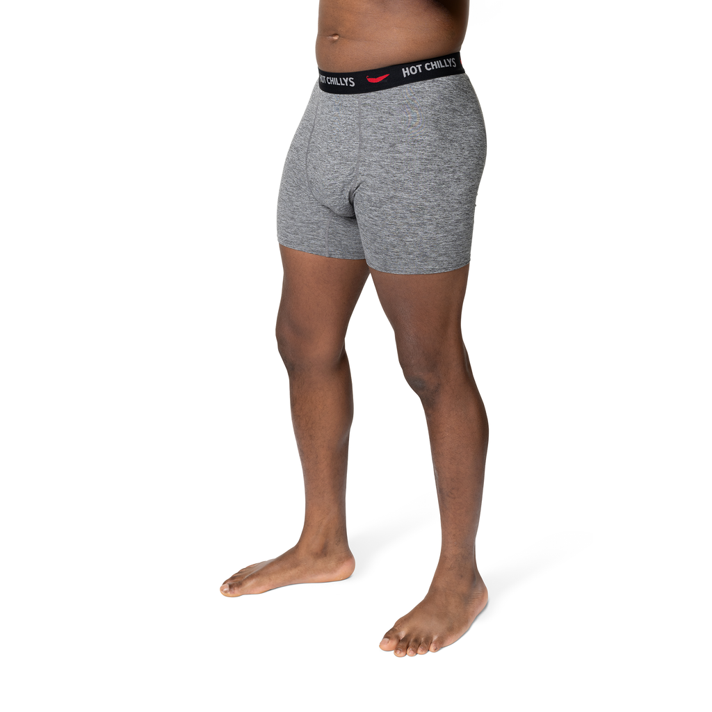 Hot Chillys Men's Clima-Tek Boxer - Grey Heather