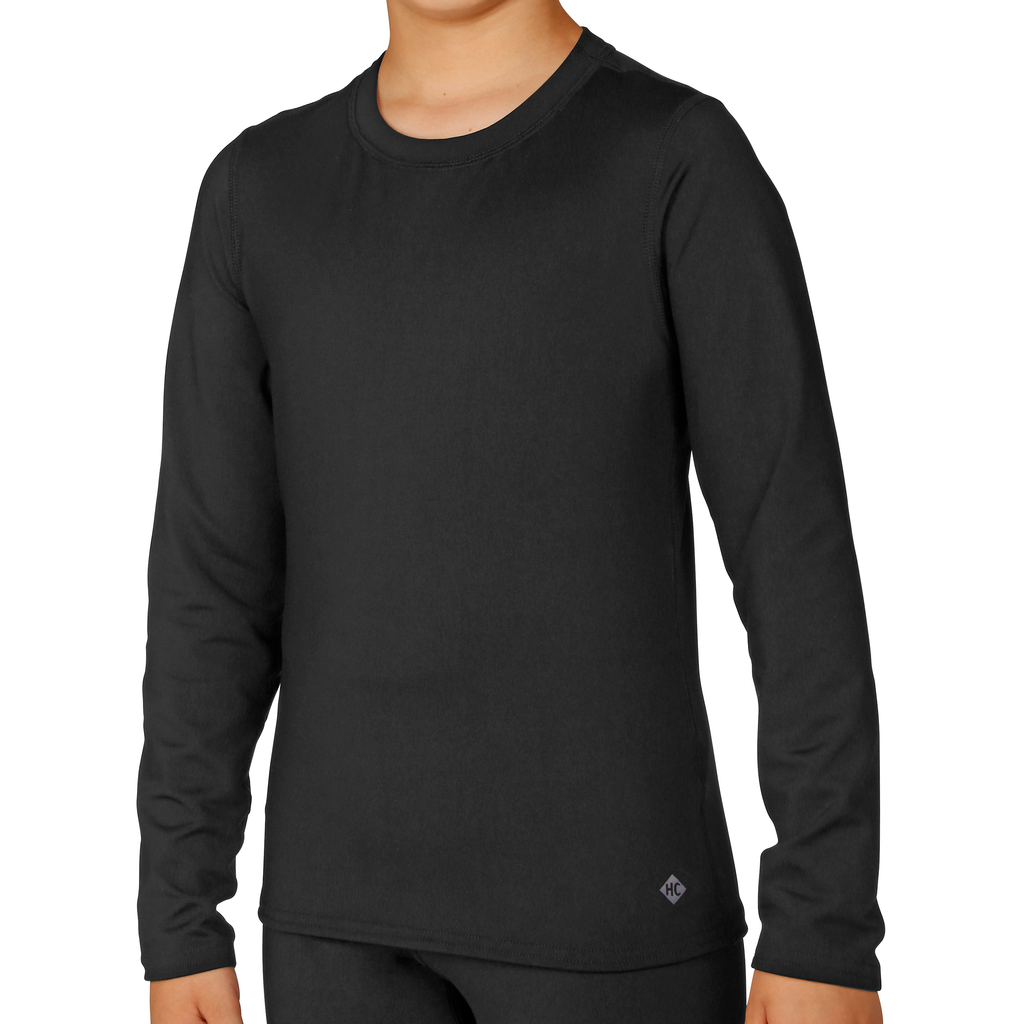 Hot Chillys Youth Micro-Elite Chamois Crewneck - Black