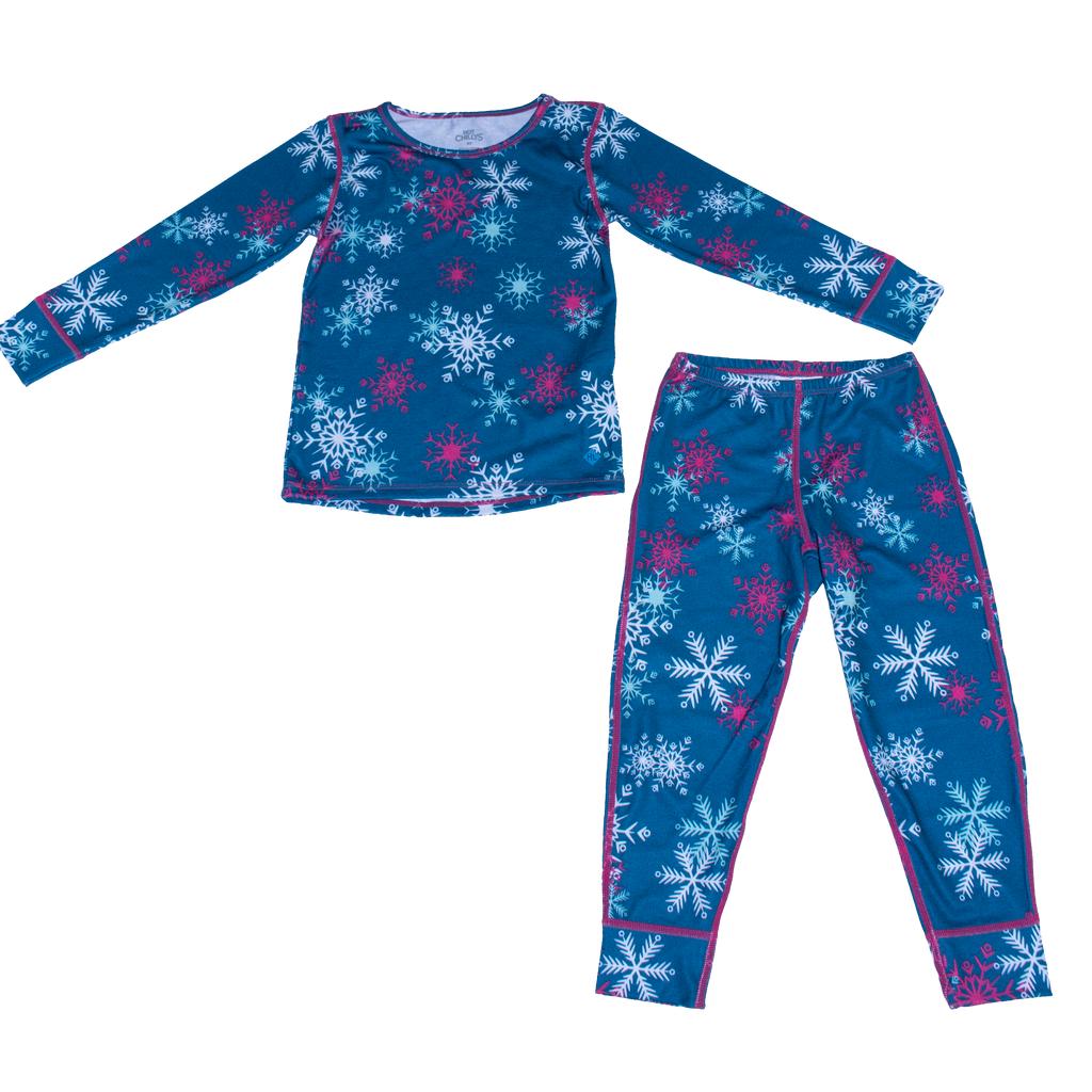 Hot Chillys Youth Originals Toddler Print Set - Aerial Snowflake