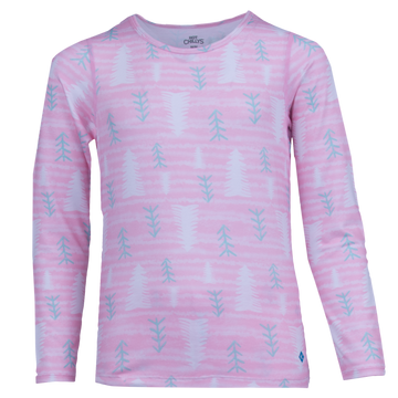 Hot Chillys Youth Originals Print Crewneck - Petal Pine Tree