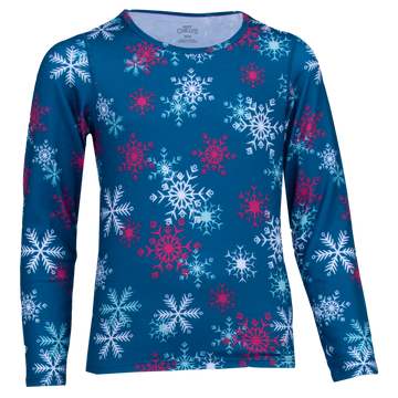 Hot Chillys Youth Originals Print Crewneck - Aerial Snowflake