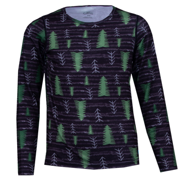 Hot Chillys Youth Originals Print Crewneck - Black Pine Tree