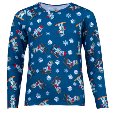 Hot Chillys Youth Originals Print Crewneck - Snow Bears