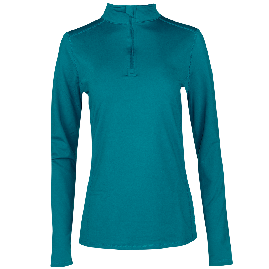 Hot Chillys Women's Micro-Elite Chamois Solid Zip-T - Aerial Blue