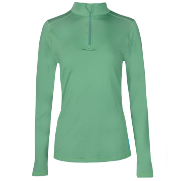 Hot Chillys Women's Micro-Elite Chamois Solid Zip-T - Forest Green