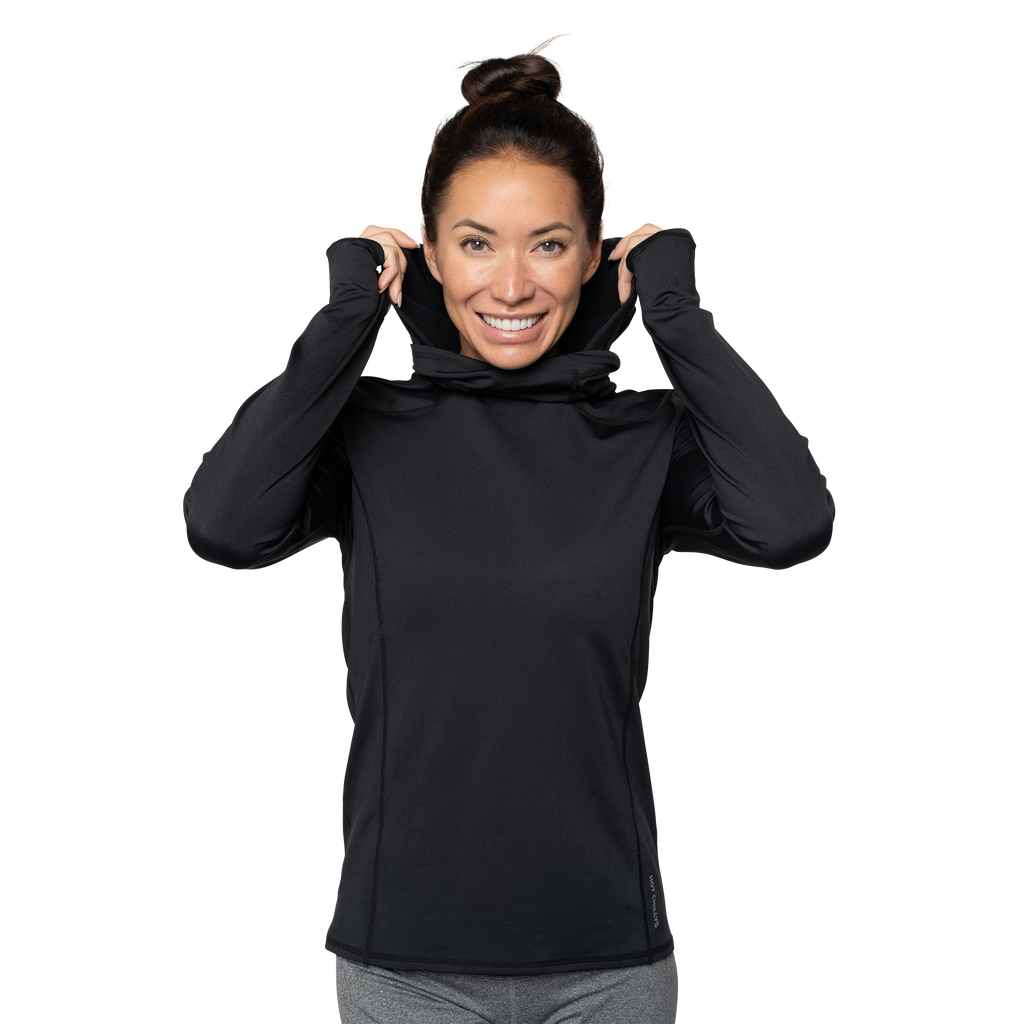 Women's Balaclava Hoodie#color_black