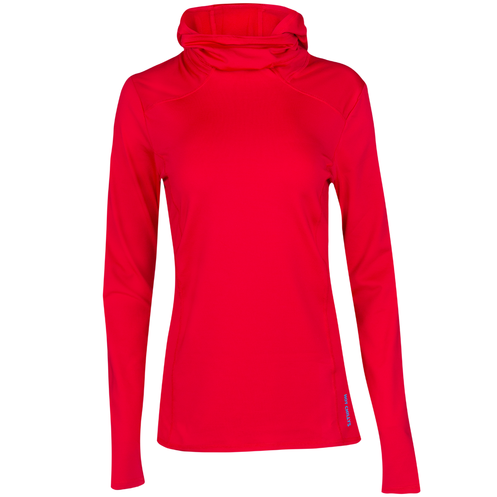 Women's Balaclava Hoodie - Hot Chillys Red