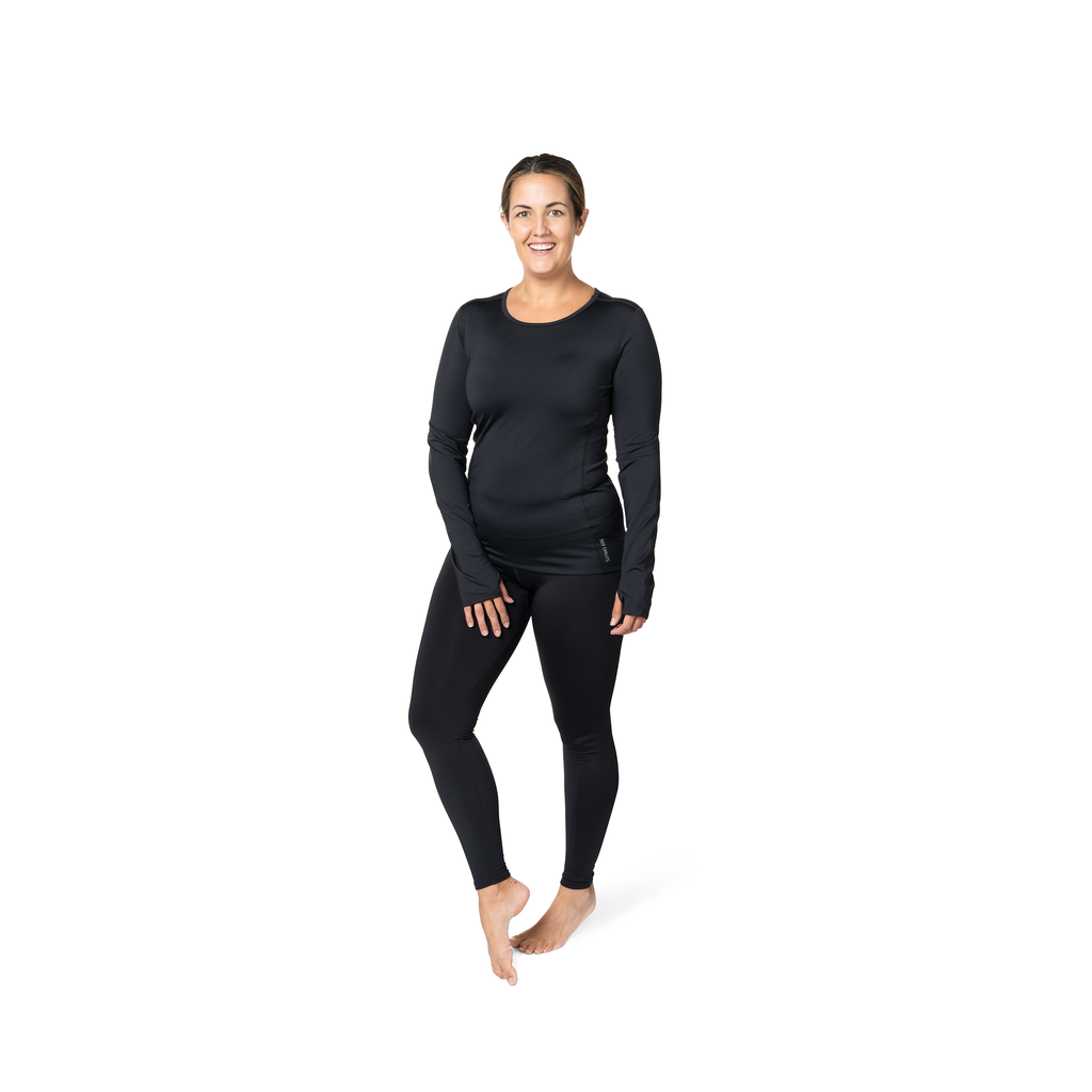 Hot Chillys Women's Micro-Elite Chamois Crewneck - Black