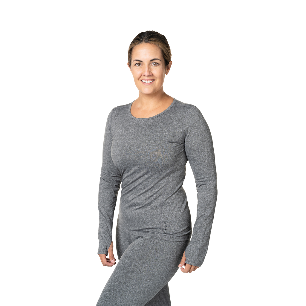 Hot Chillys Women's Micro-Elite Chamois Crewneck - Granite