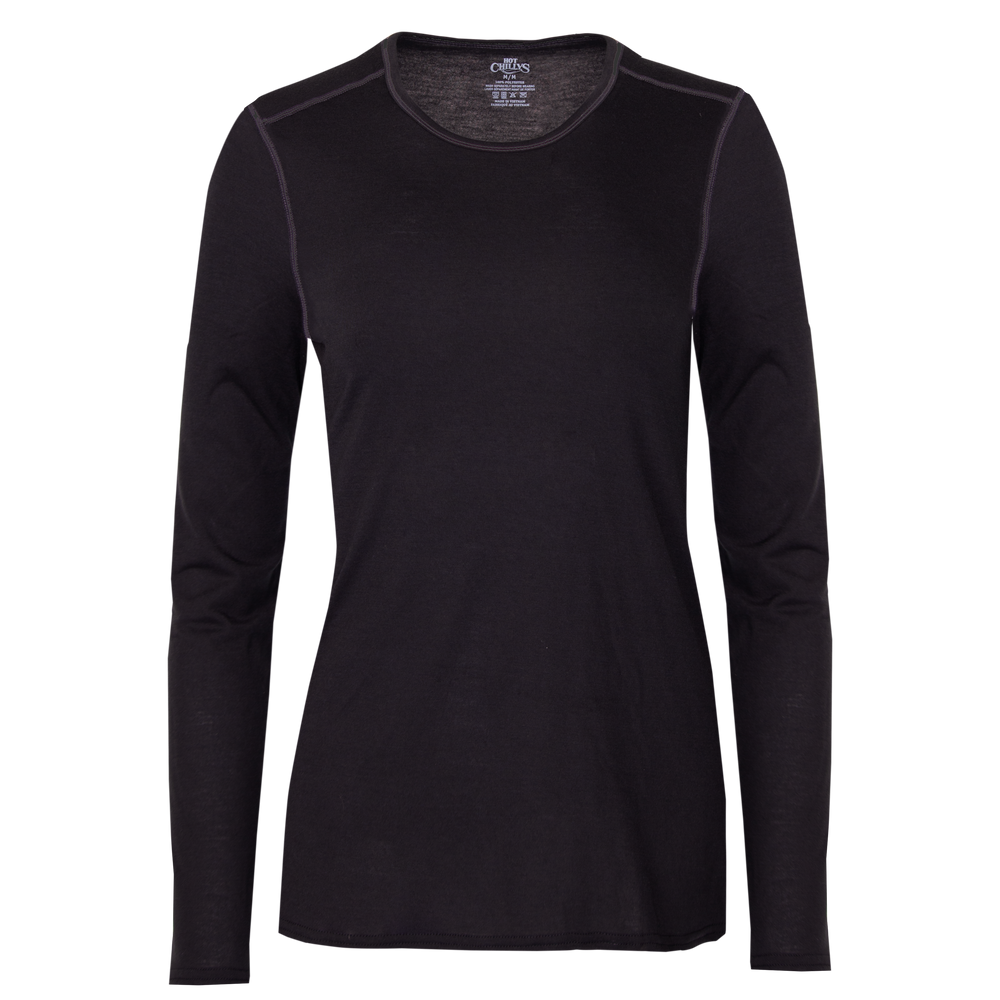 Women's Pepper Bi-Ply Crewneck - Hot Chillys#color_black