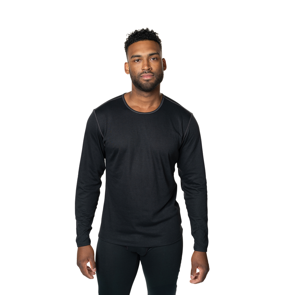 Hot Chillys Men's Pepper Bi-Ply Crewneck - Black