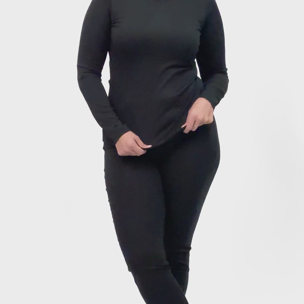 
                      
                        Load and play video in Gallery viewer, Women&amp;#39;s Peach Skins Crewneck - Black
                      
                    