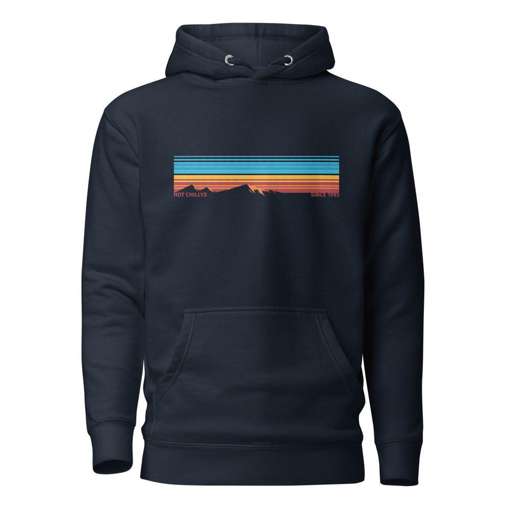 Hot Chillys Mountain Range Unisex Hoodie#color_navy