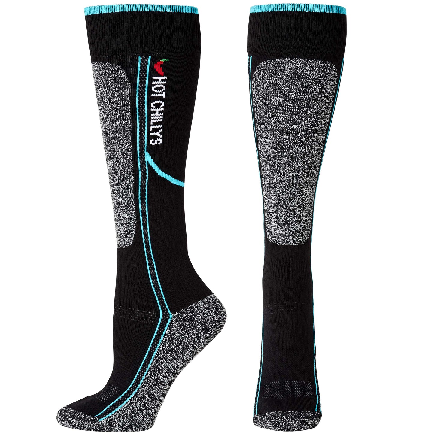 Women's Elite Heat Low Volume Sock - Hot Chillys#color_black-aqua