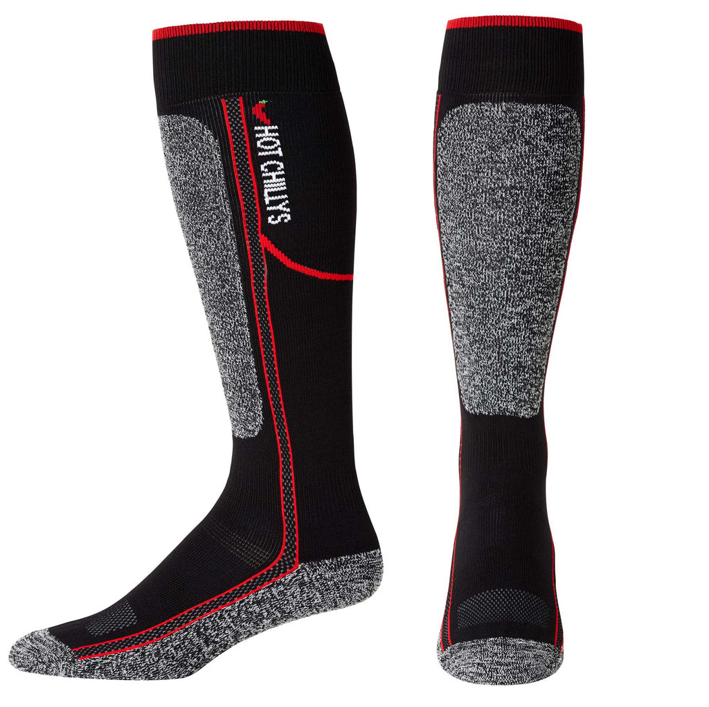 Hot Chillys Men's Elite Heat Low Volume Sock - Black/Red