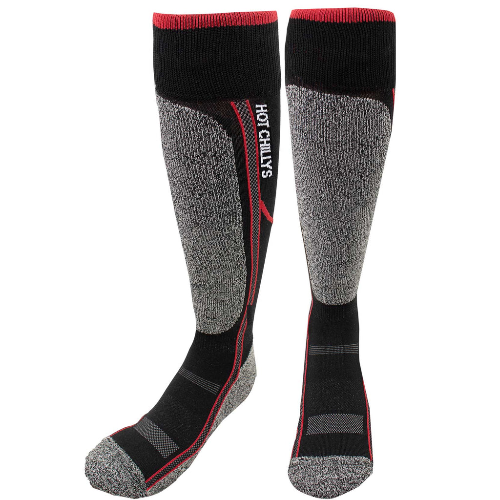 Hot Chillys Youth Elite Heat Low Volume Sock - Black/Red