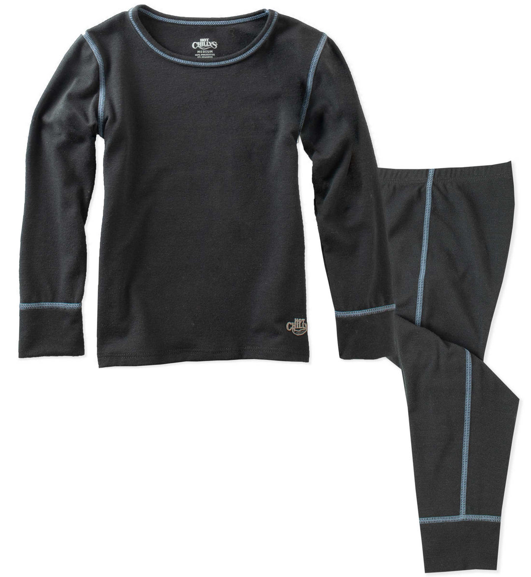 Fahrenheit Power Grid Micro Black Kids Thermal Underwear Set - 8062